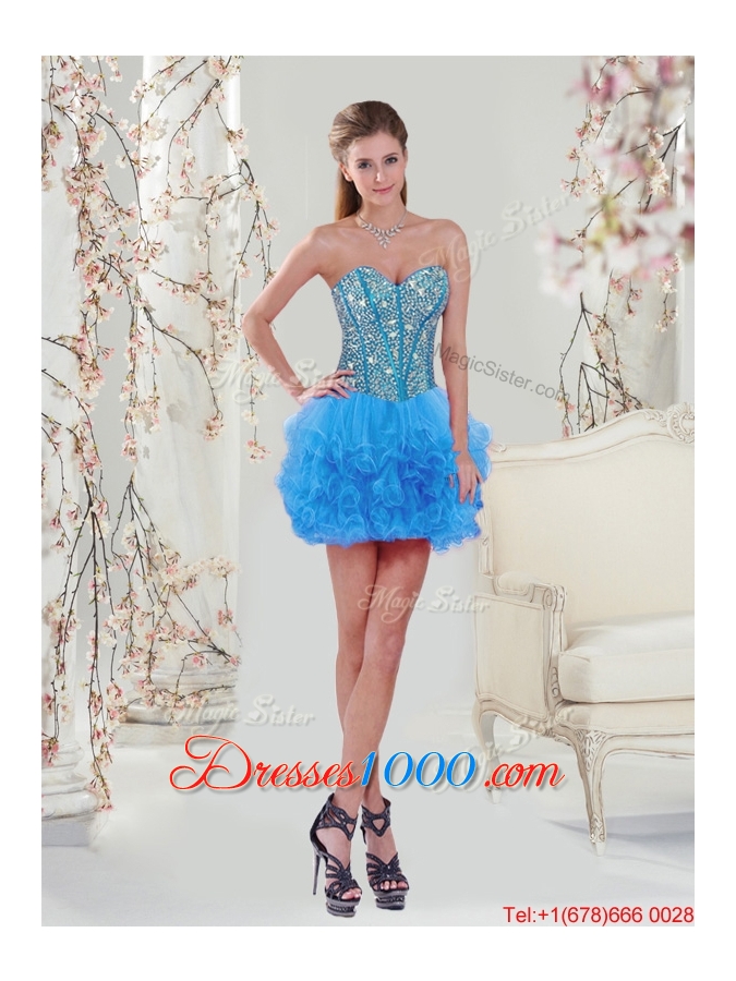 2016 Summer Discount Sweetheart Beaded and Ruffles Detachable Quinceanera Dresses