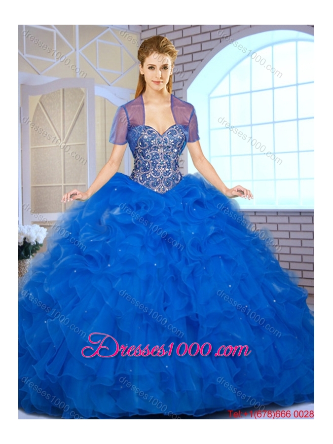 Beautiful Sweetheart Quinceanera Dresses with Beading and Ruffles