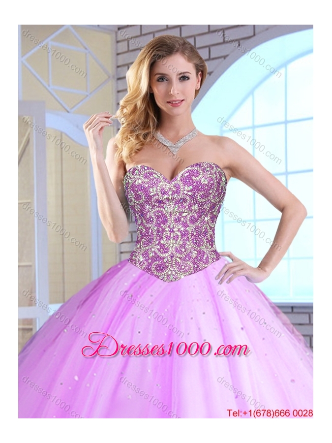 Cheap Ball Gown Beading Quinceanera Gowns with Sweetheart