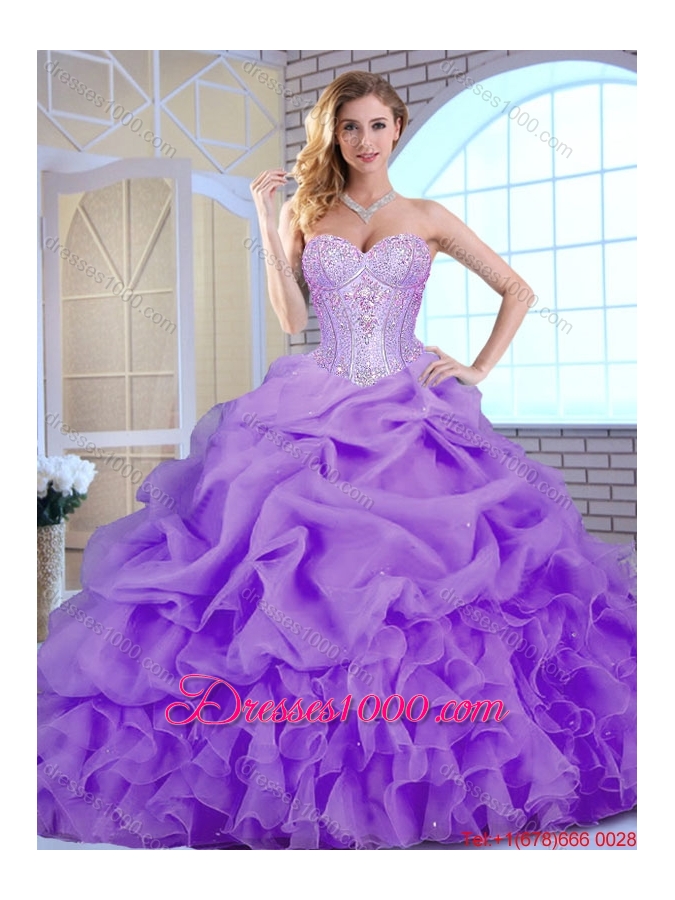 Classical Beading and Ruffles Quinceanera Gowns in Lavender