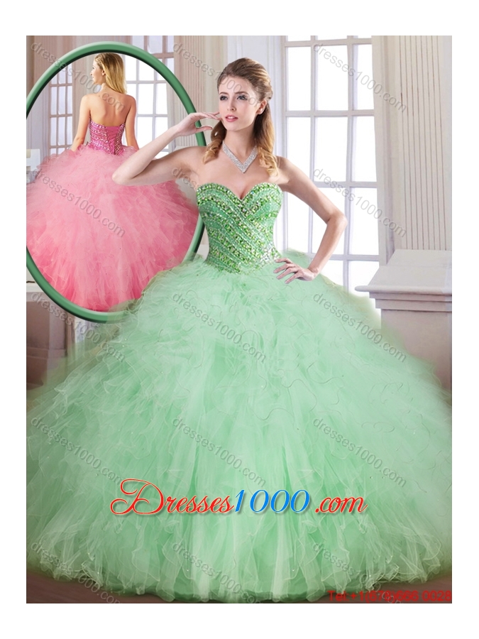 Classical Sweetheart Quinceanera Gowns with Beading and Ruffles