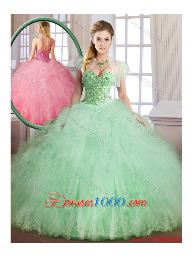 Classical Sweetheart Quinceanera Gowns with Beading and Ruffles