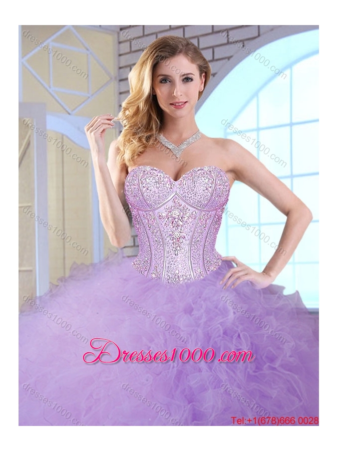 Elegant Ruffles and Sequins Quinceanera Gowns in Coral Red