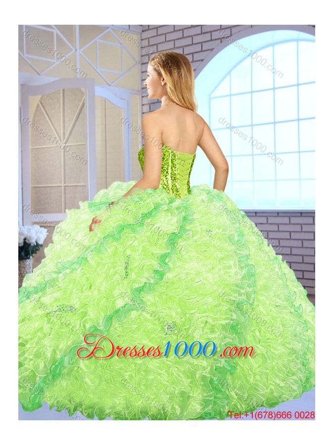 Exquisite Beading Sweetheart Quinceanera Gowns with Floor Length