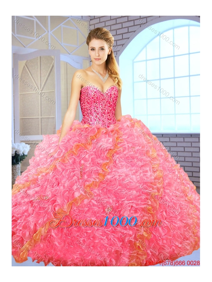 Exquisite Beading Sweetheart Quinceanera Gowns with Floor Length