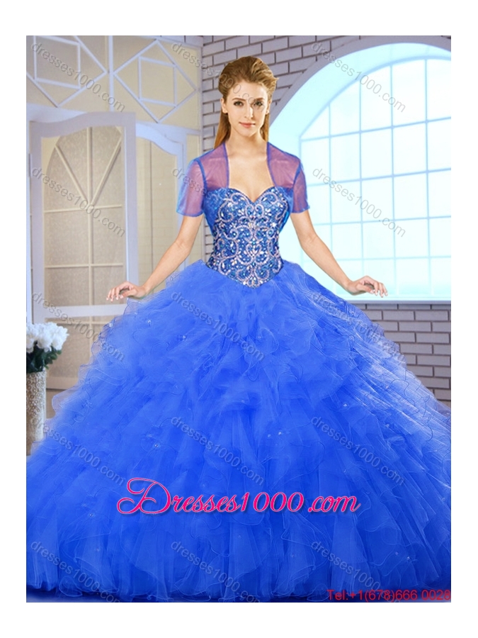 Fashionable Classical Floor Length Quinceanera Dresses with Beading for 2016