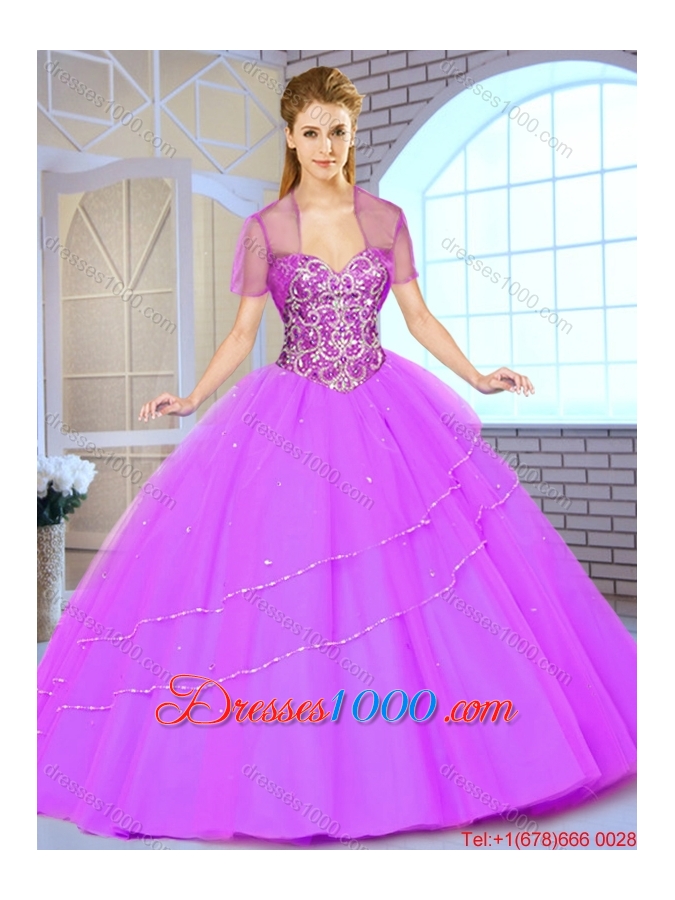 Fashionable New Style Floor Length Quinceanera Gowns with Beading