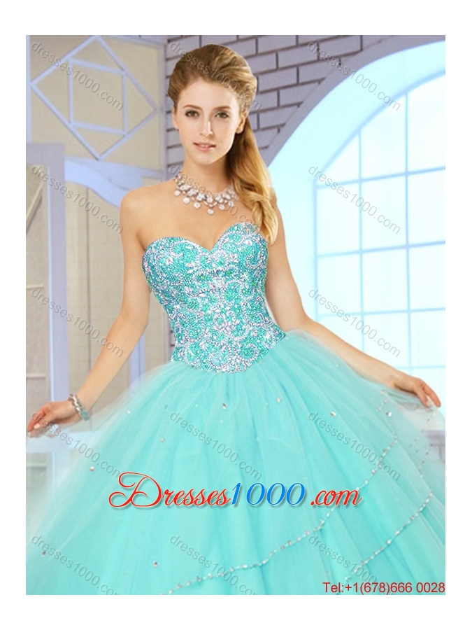 Fashionable New Style Floor Length Quinceanera Gowns with Beading