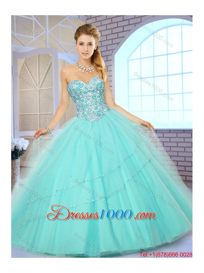 Fashionable New Style Floor Length Quinceanera Gowns with Beading