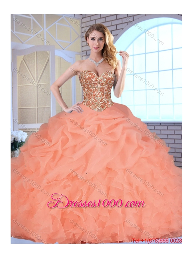 Hot Sale Beading and Ruffles Quinceanera Gowns with Lace Up