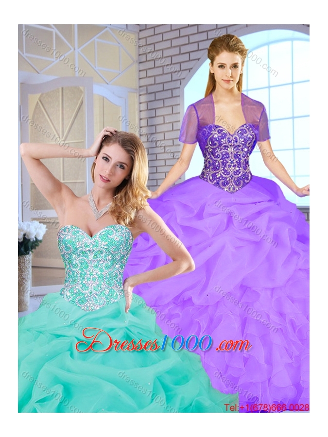 New Arrivals 2016 Spring Sweetheart Quinceanera Gowns with Beading