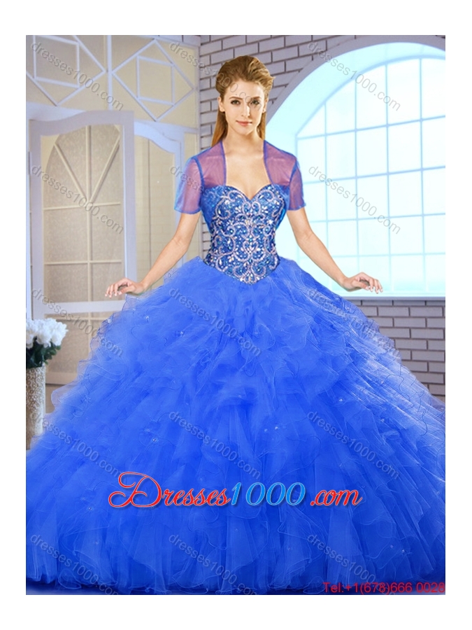 Perfect Sweetheart Quinceanera Gowns with Beading and Ruffles