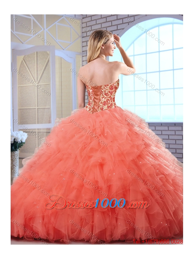 Perfect Sweetheart Quinceanera Gowns with Beading and Ruffles