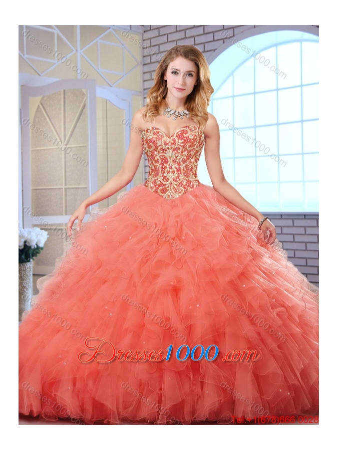 Perfect Sweetheart Quinceanera Gowns with Beading and Ruffles