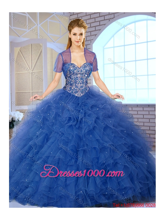 Perfect Sweetheart Quinceanera Gowns with Beading and Ruffles