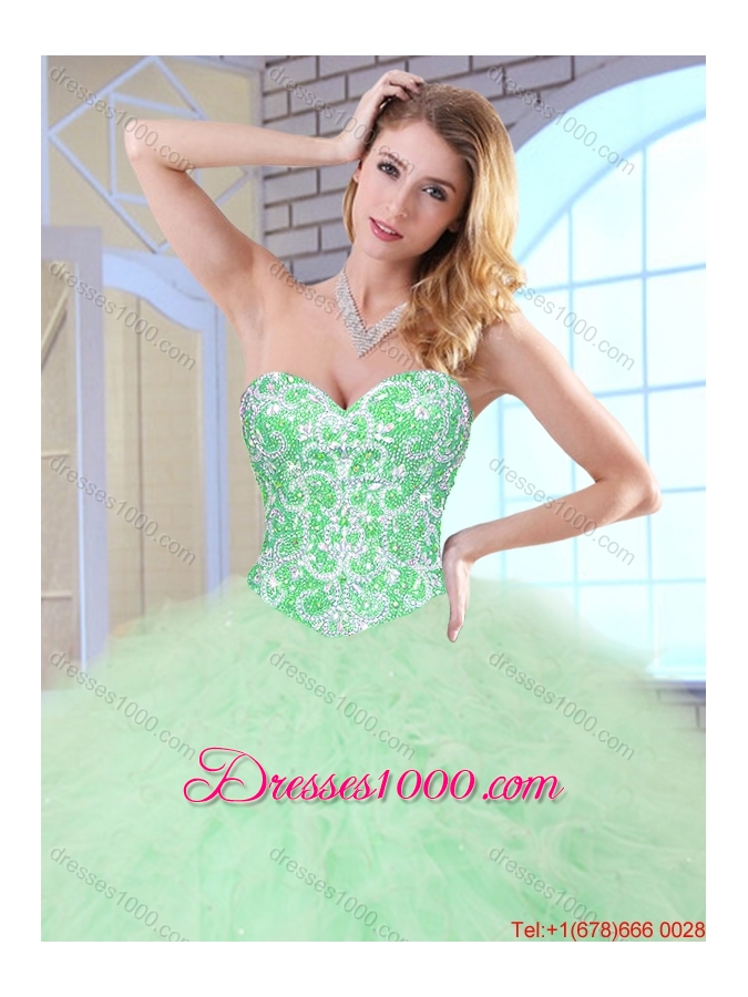 Perfect Sweetheart Quinceanera Gowns with Beading and Ruffles