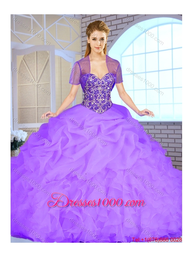 Popular Beading and Ruffles Sweet 16 Dresses with Sweetheart
