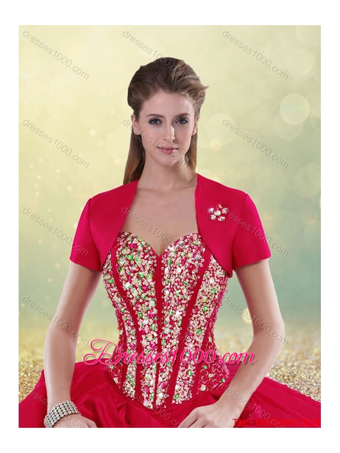 2015 Fall Gorgeous Multi Color Detachable Quinceanera Dresses with Beading and Ruffles