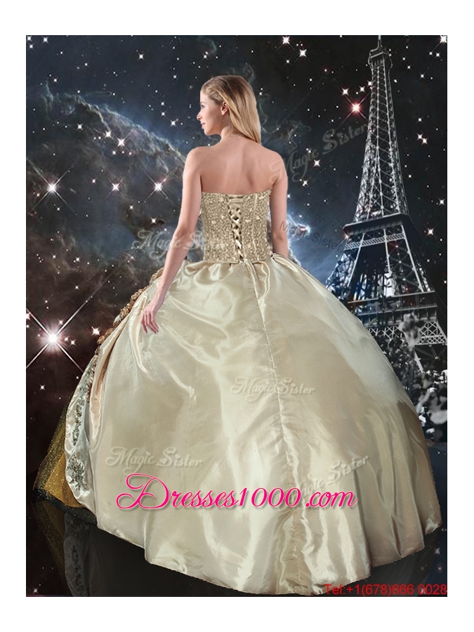 2016 Elegant Hand Made Flowers Multi Color Quinceanera Dresses with Brush Train