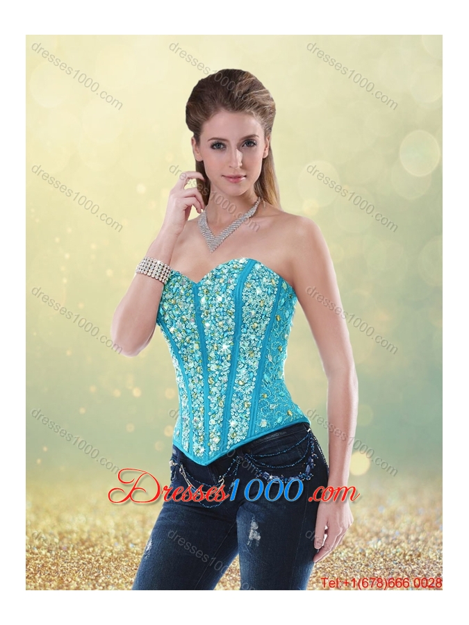 2016 Exquisite Aqua Blue Quinceanera Dresses with Beading