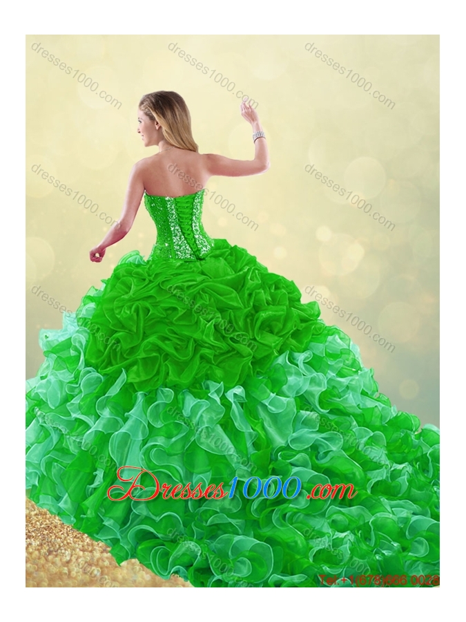 2016 Gorgeous Multi Color Quinceanera Dresses with Brush Train