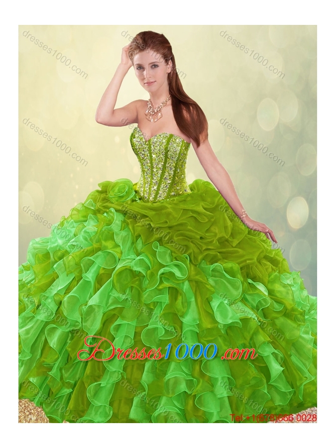 2016 Perfect Brush Train Sweet 16 Dresses in Multi Color