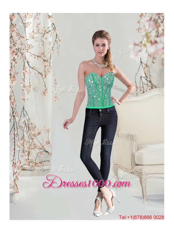 2016 Pretty Sweetheart Beaded and Ruffles Detachable Quinceanera Dresses in Turquoise