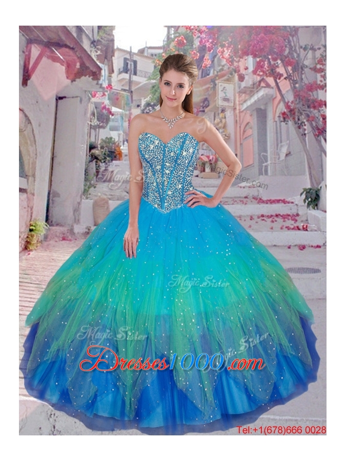 2016 Wonderful Ball Gown Detachable Quinceanera Dresses in Multi Color