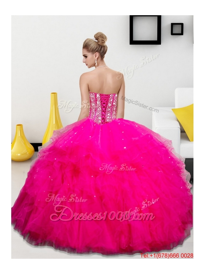 Beading and Ruffles Sweetheart 2015 Vestidos de Quinceanera