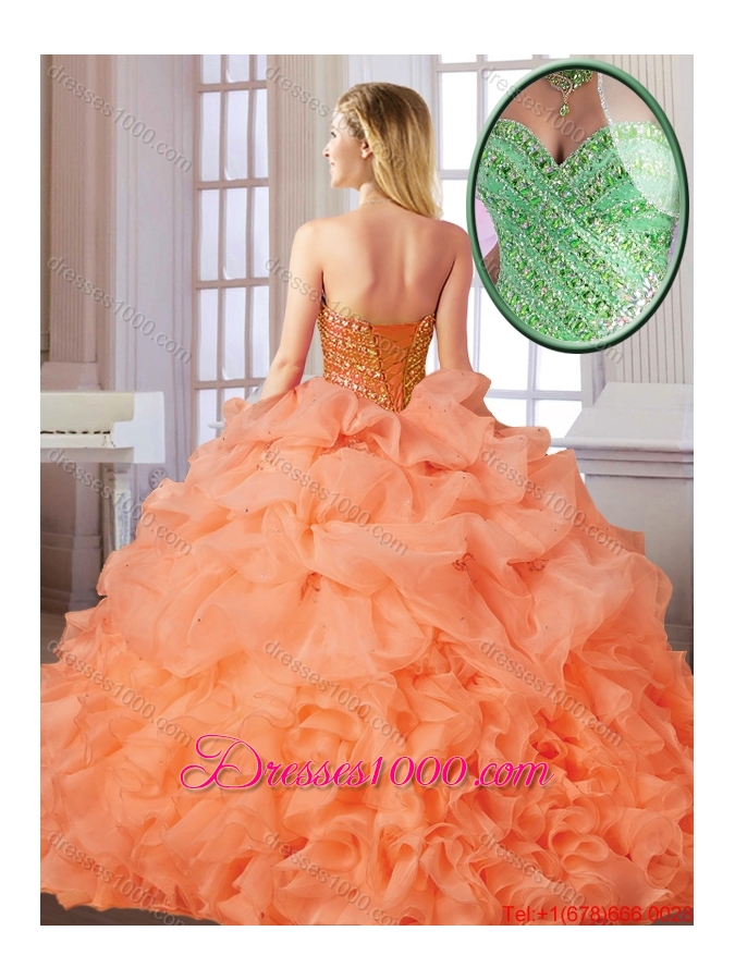 Best Selling Orange Red Sweet 16 Dresses with Beading