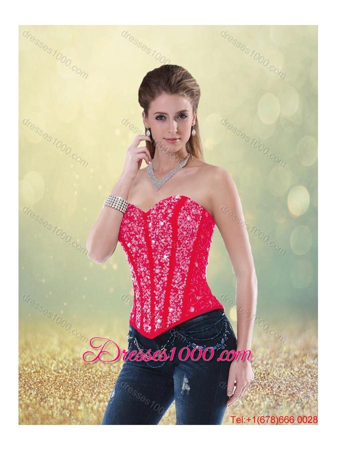 Cheap 2016 Beading and Pick Ups Quinceanera Gowns in Red