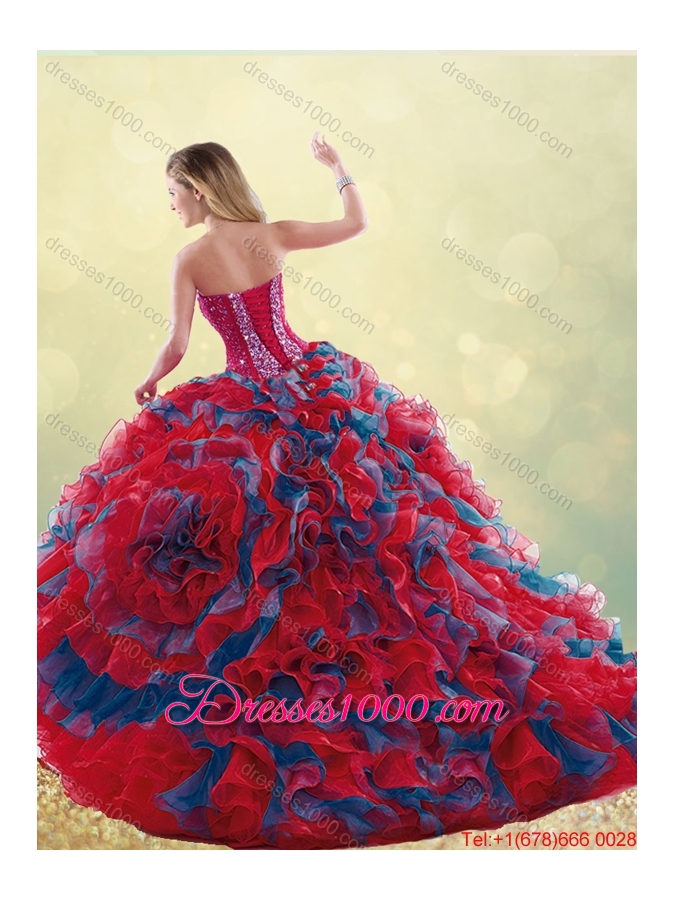 Classical 2016 Multi Color Detachable Quinceanera Gowns with Beading