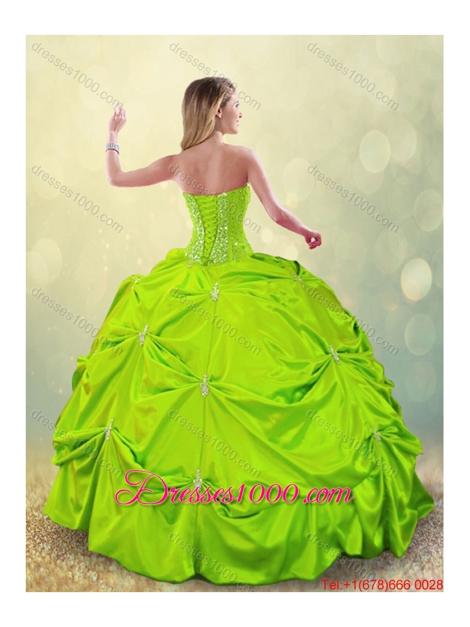 Classical Ball Gown Sweet 16 Dresses with Beading for 2016 Spring