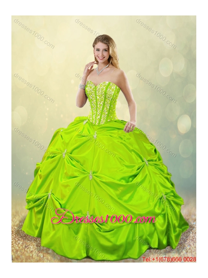 Classical Ball Gown Sweet 16 Dresses with Beading for 2016 Spring