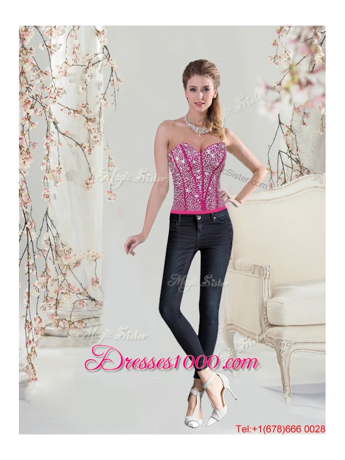 Detachable Sweetheart Beaded and Ruffles Wonderful Quinceanera Dresses in Hot Pink