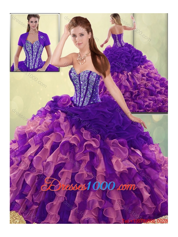 Elegant Beading and Ruffles Quinceanera Dresses with Sweetheart