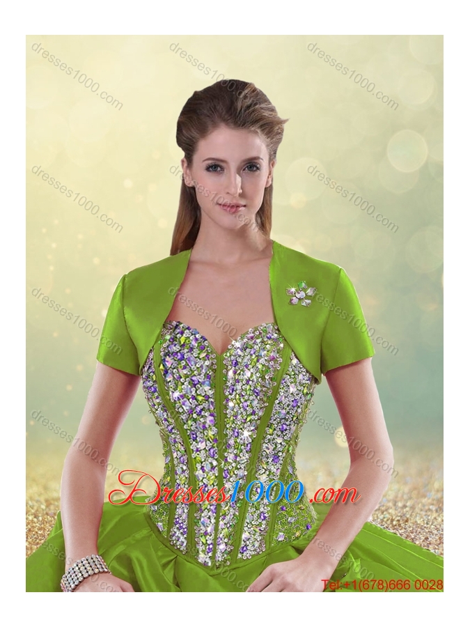 Exquisite Sweetheart Detachable Quinceanera Gowns with Beading and Ruffles