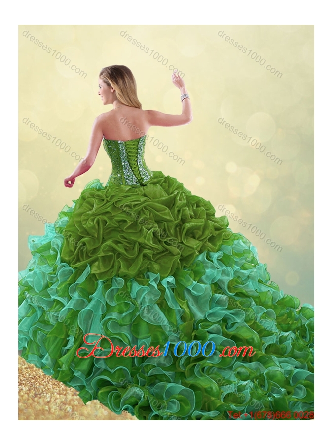 Exquisite Sweetheart Detachable Quinceanera Gowns with Beading and Ruffles