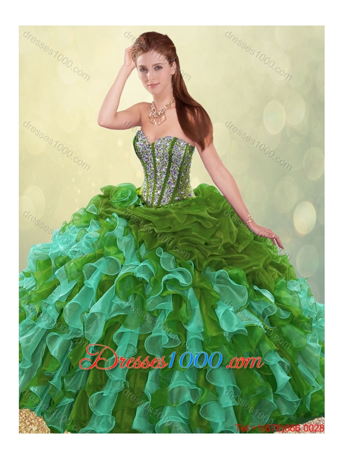 Exquisite Sweetheart Detachable Quinceanera Gowns with Beading and Ruffles
