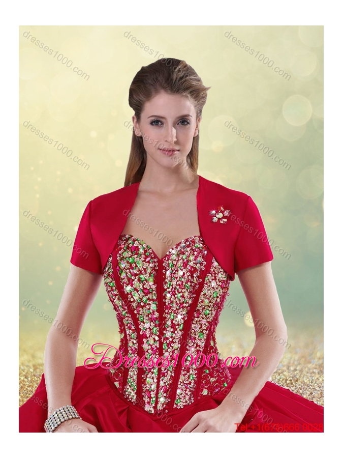 Luxurious Beading and Pick Ups Sweet 16 Dresses with Brush Train