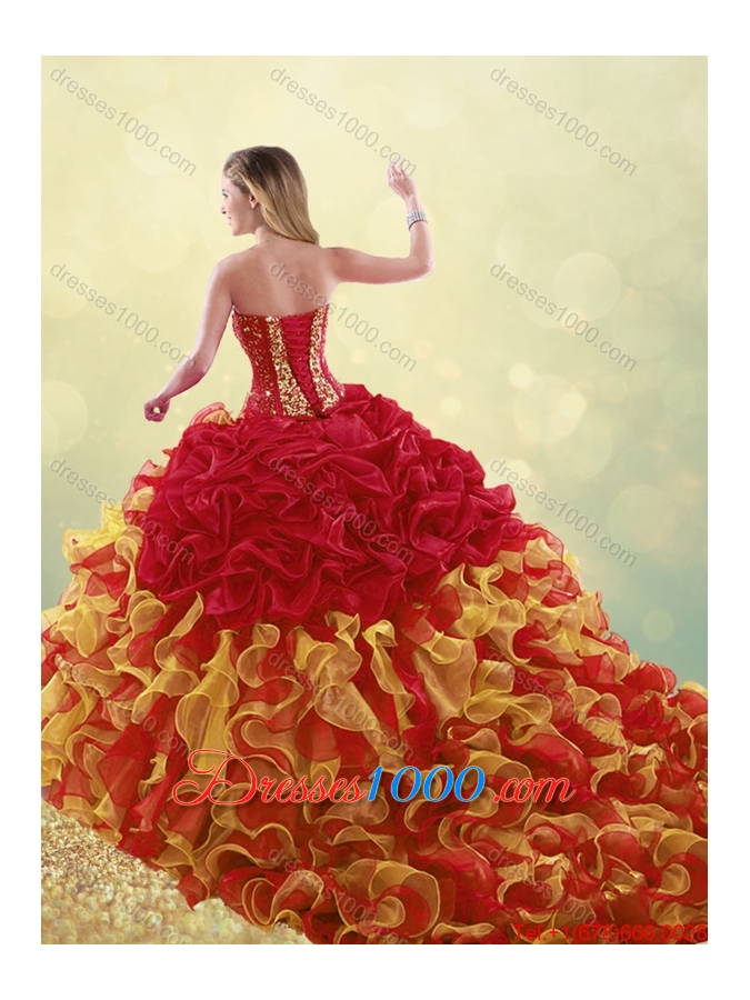 Luxurious Beading and Ruffles Quinceanera Dresses in Multi Color