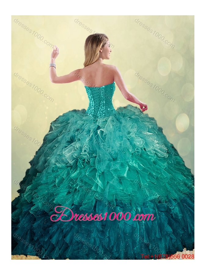 Luxurious Sweetheart Detachable Quinceanera Dresses with Beading