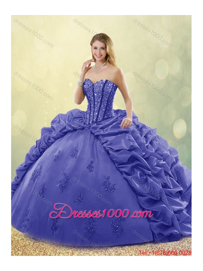 New Arrivals 2016 Sweetheart Quinceanera Gowns with Brush Train