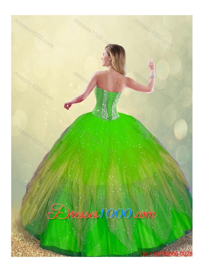 Perfect Ball Gown Multi Color Detachable Quinceanera Dresses with Beading