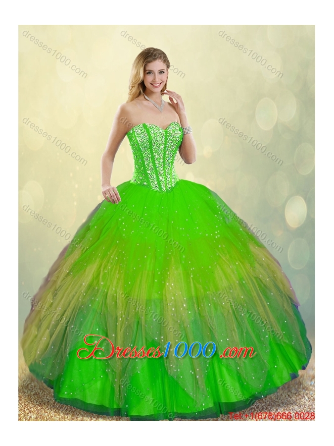 Perfect Ball Gown Multi Color Detachable Quinceanera Dresses with Beading
