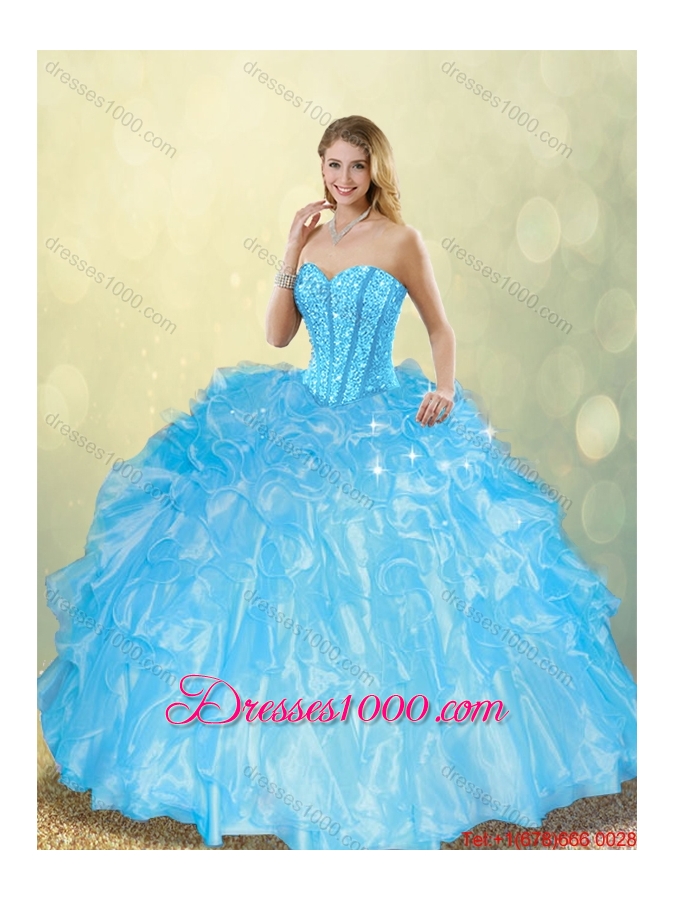 Perfect Ball Gown Quinceanera Dresses with Beading and Ruffles