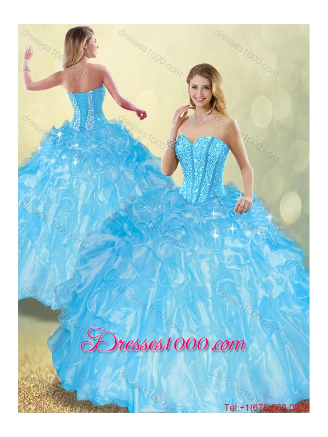 Perfect Ball Gown Quinceanera Dresses with Beading and Ruffles
