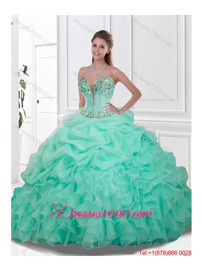 Beautiful Sweetheart Quinceanera Gowns with Beading and Ruffles