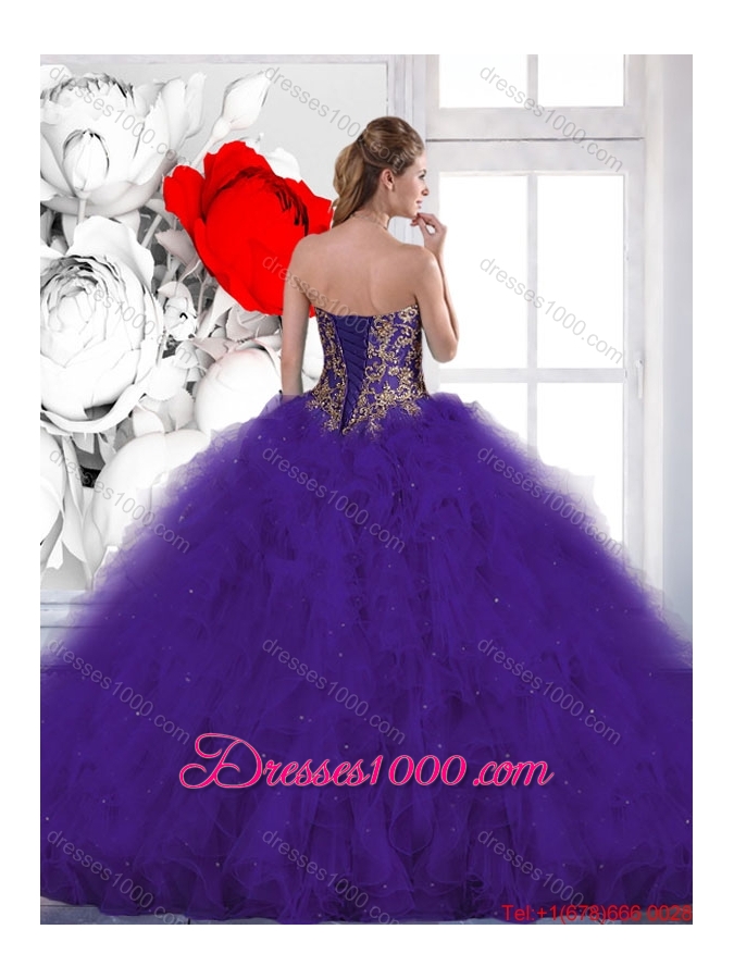Elegant Beading and Ruffles Quinceanera Dresses with Lace Up