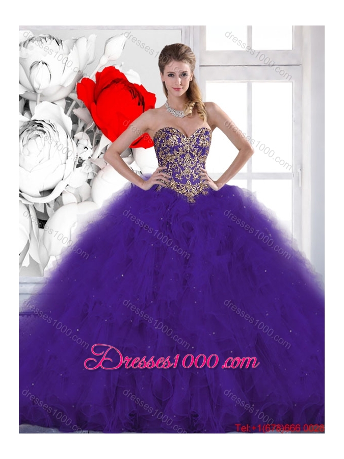 Elegant Beading and Ruffles Quinceanera Dresses with Lace Up